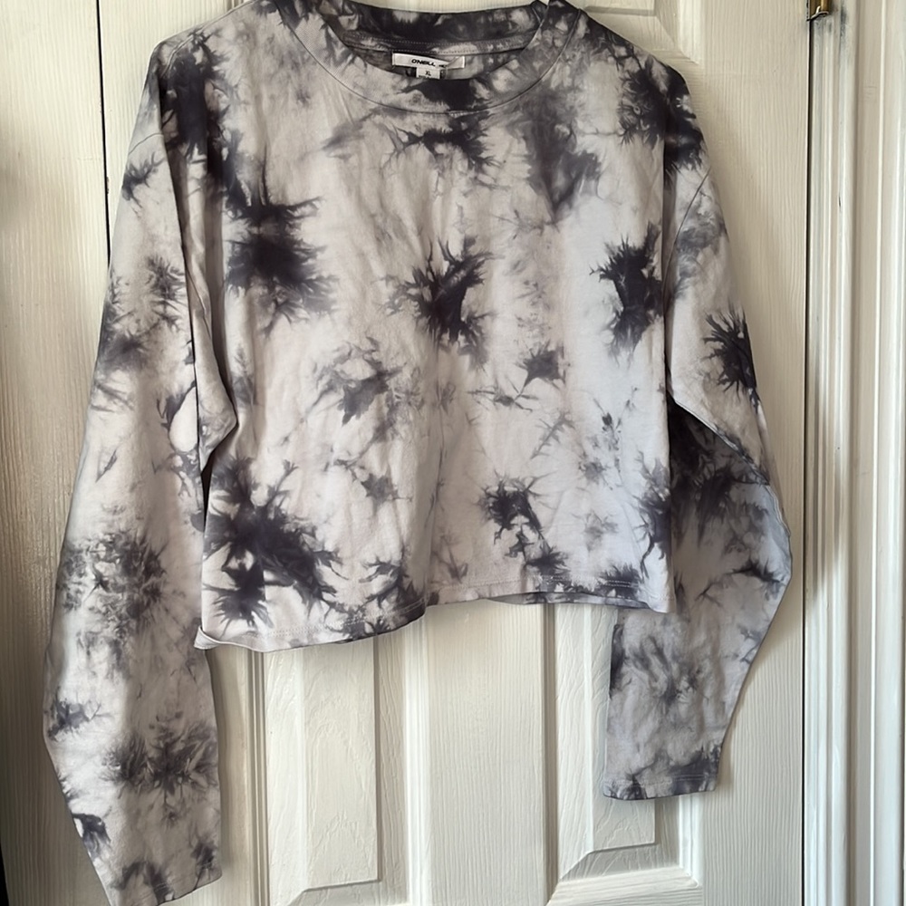 NWT O’Neill tie dye long sleeve crop top size Large